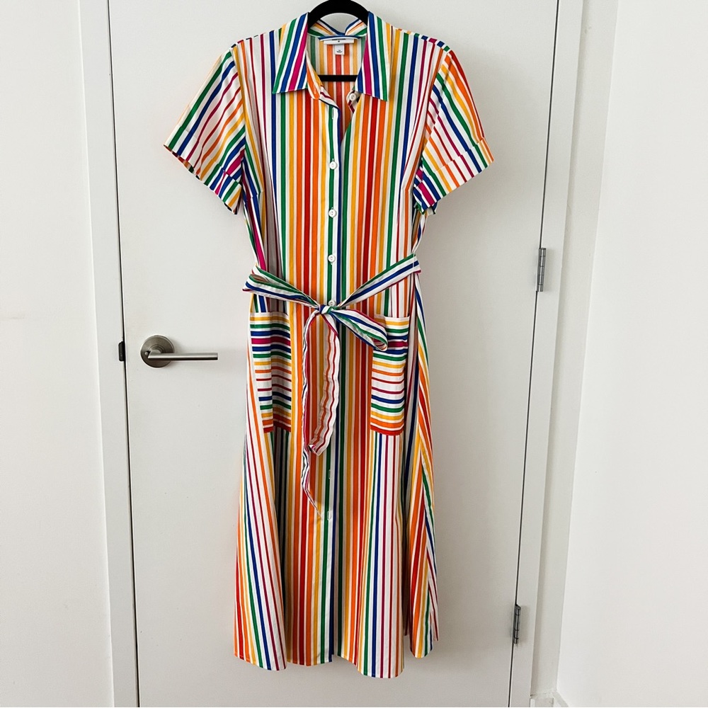 Christopher John Rogers Target Rainbow Striped Shirtdress in Size 14